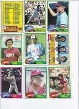 25 Different 1981 Topps Baseball Cards